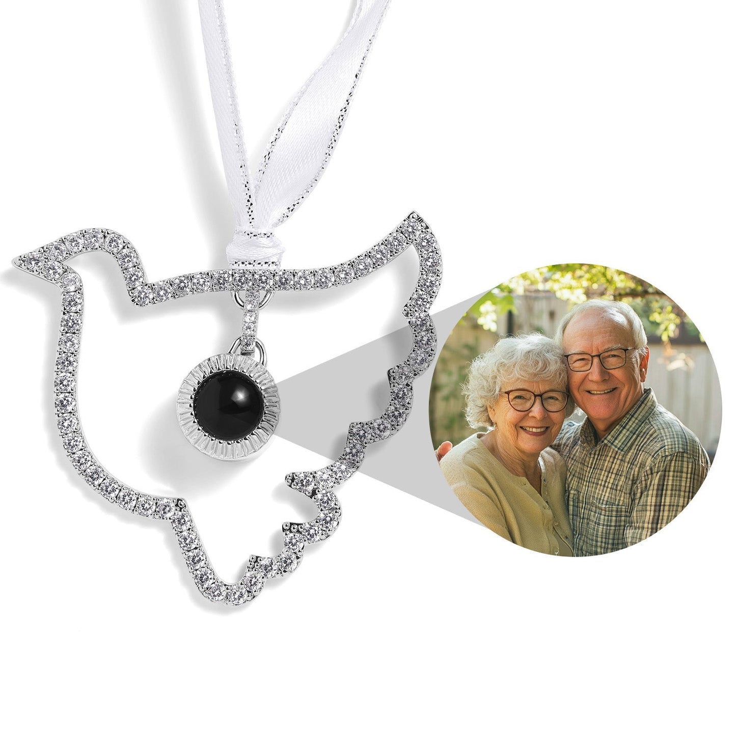 Personalised Dove Photo Ornament