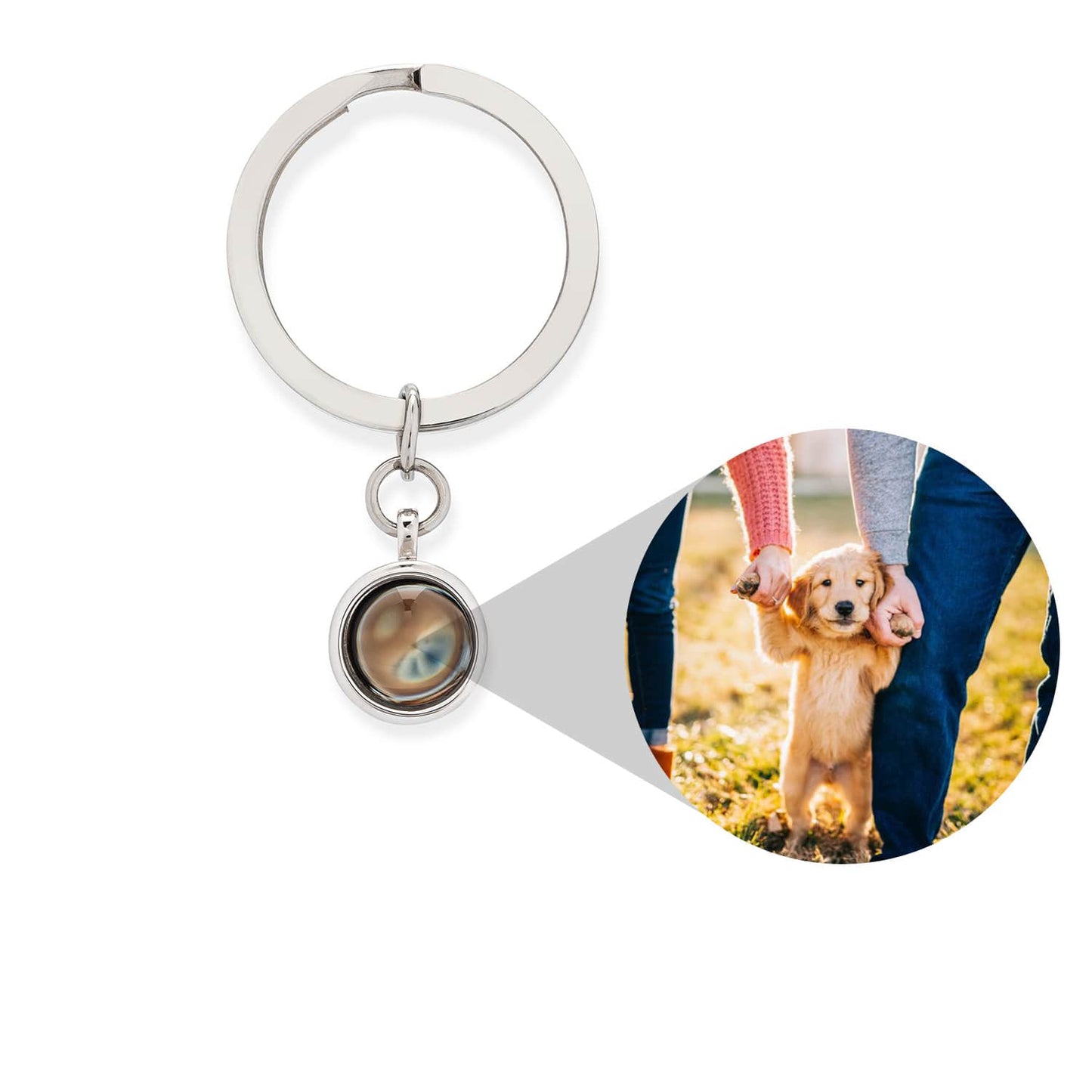 Personalised Circle Photo Keychain