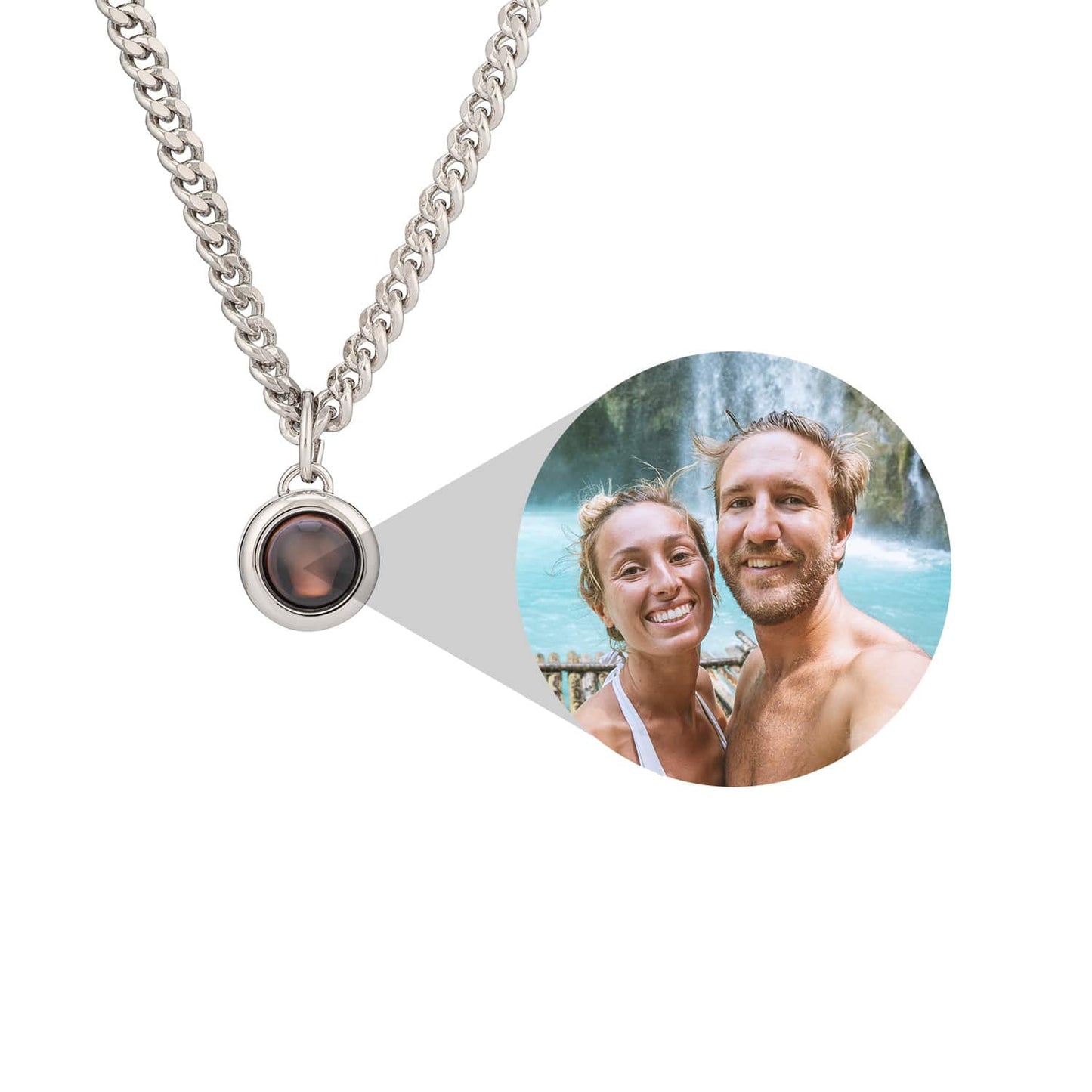 Personalised Curb Chain Photo Necklace