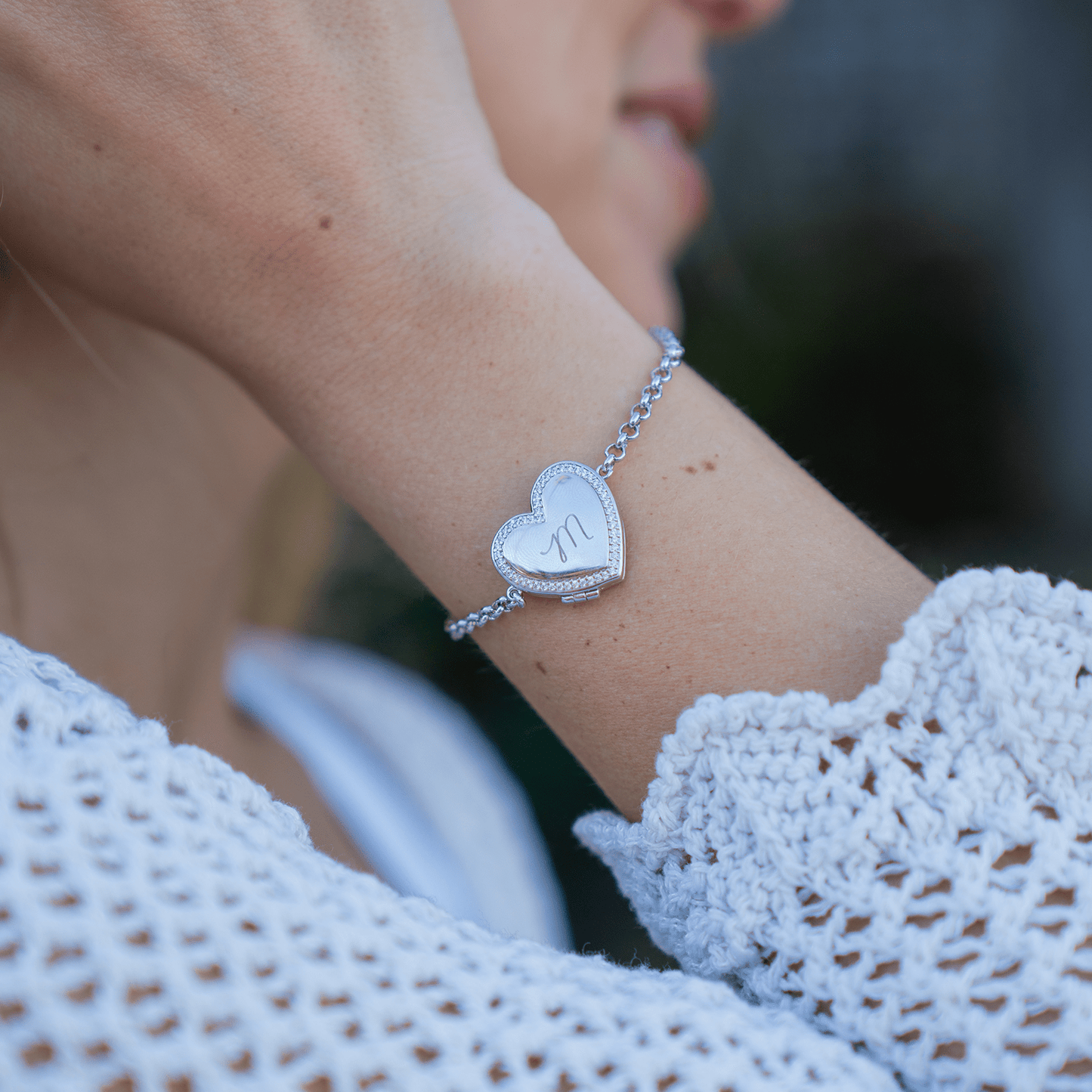 Personalised Heart Locket Bracelet