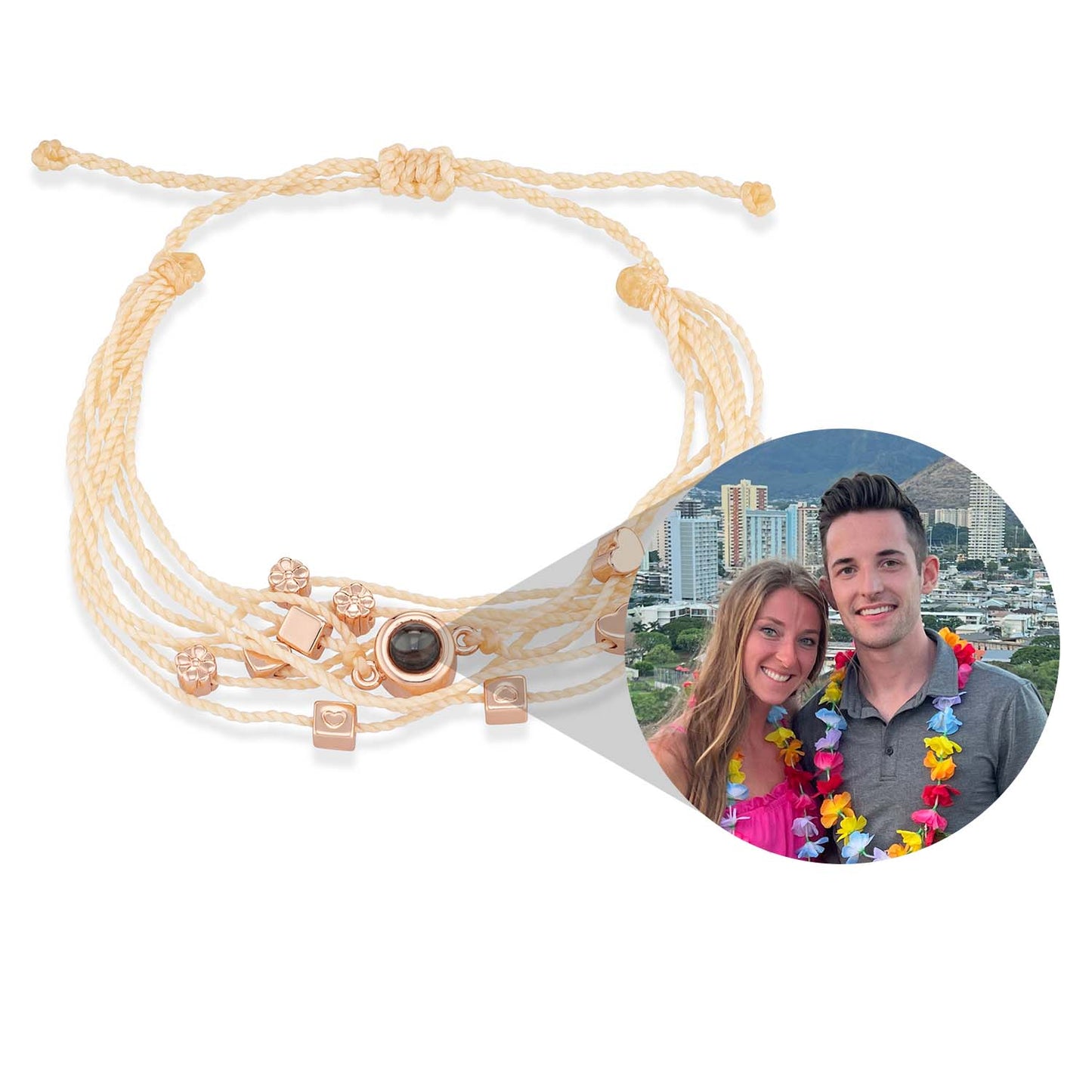 Personalised Photo Bracelet With Love Charms