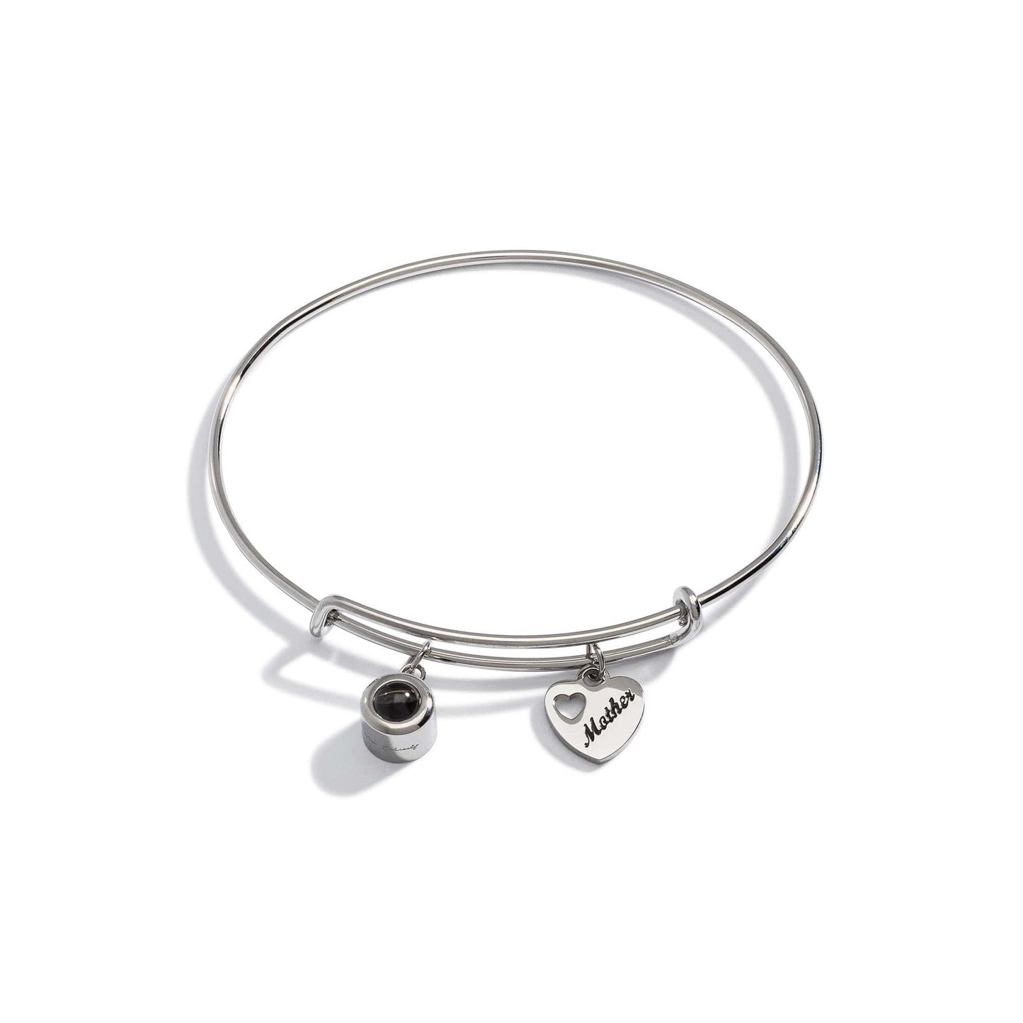 Personalised Photo Bangle With Mother Charm