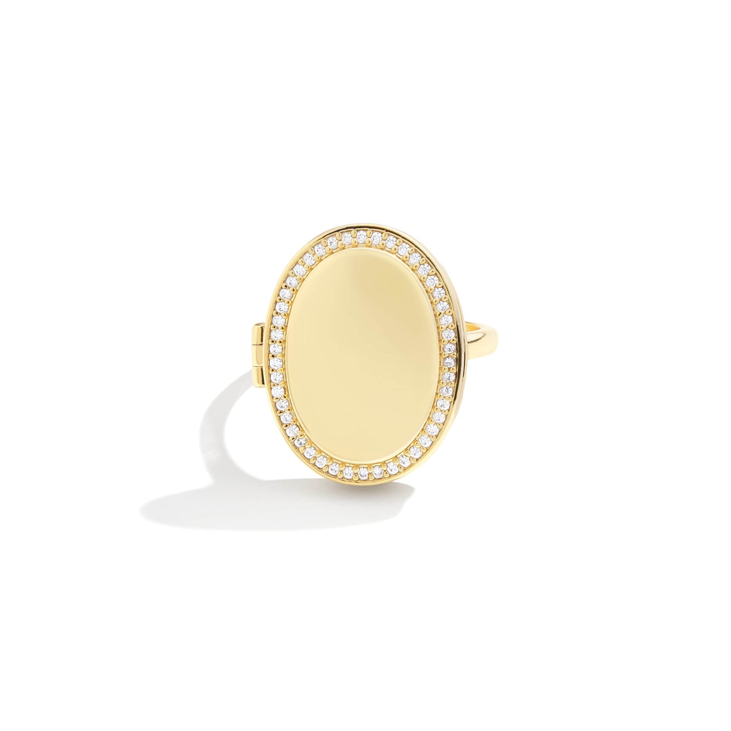 Personalised Oval Locket Ring