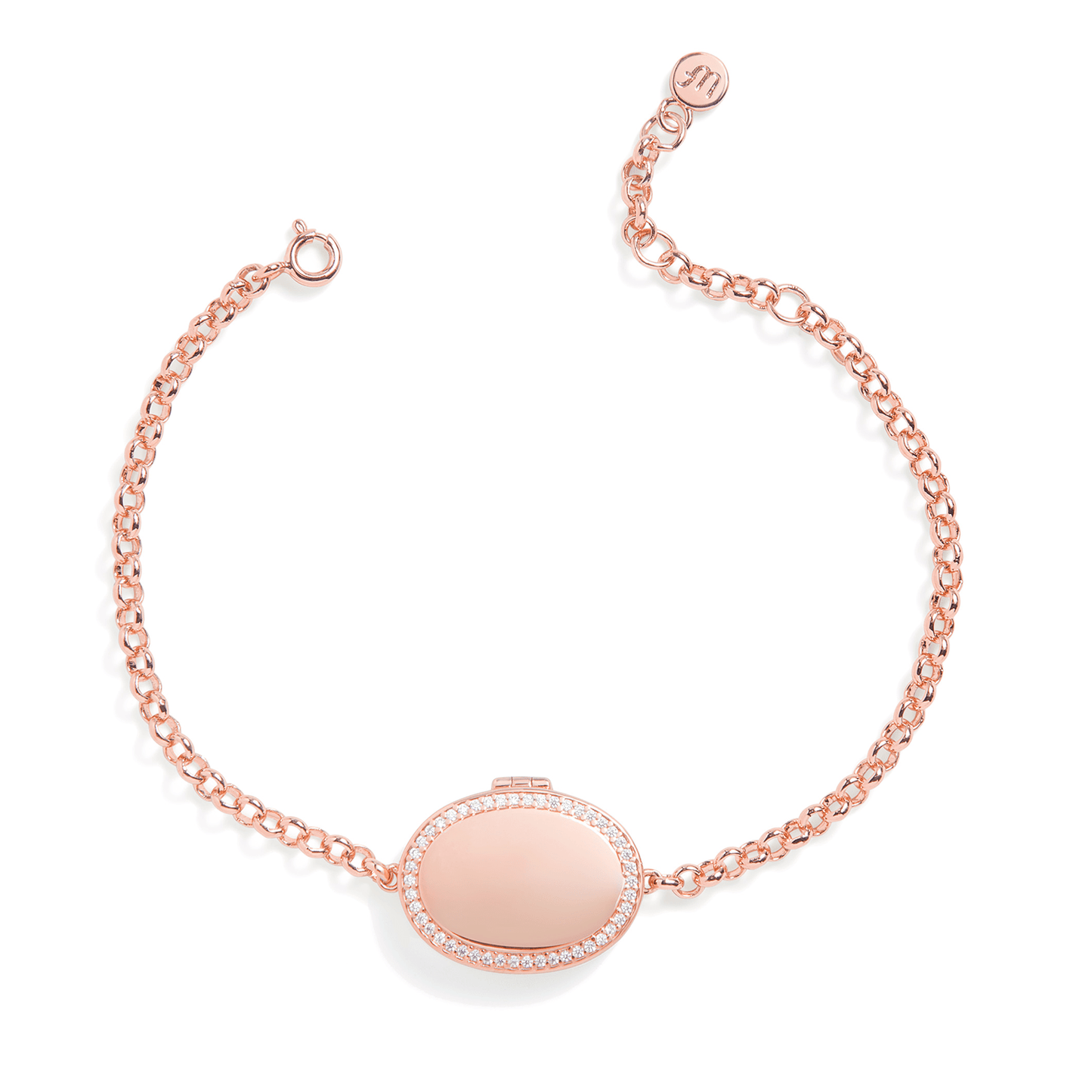 Personalised Oval Locket Bracelet