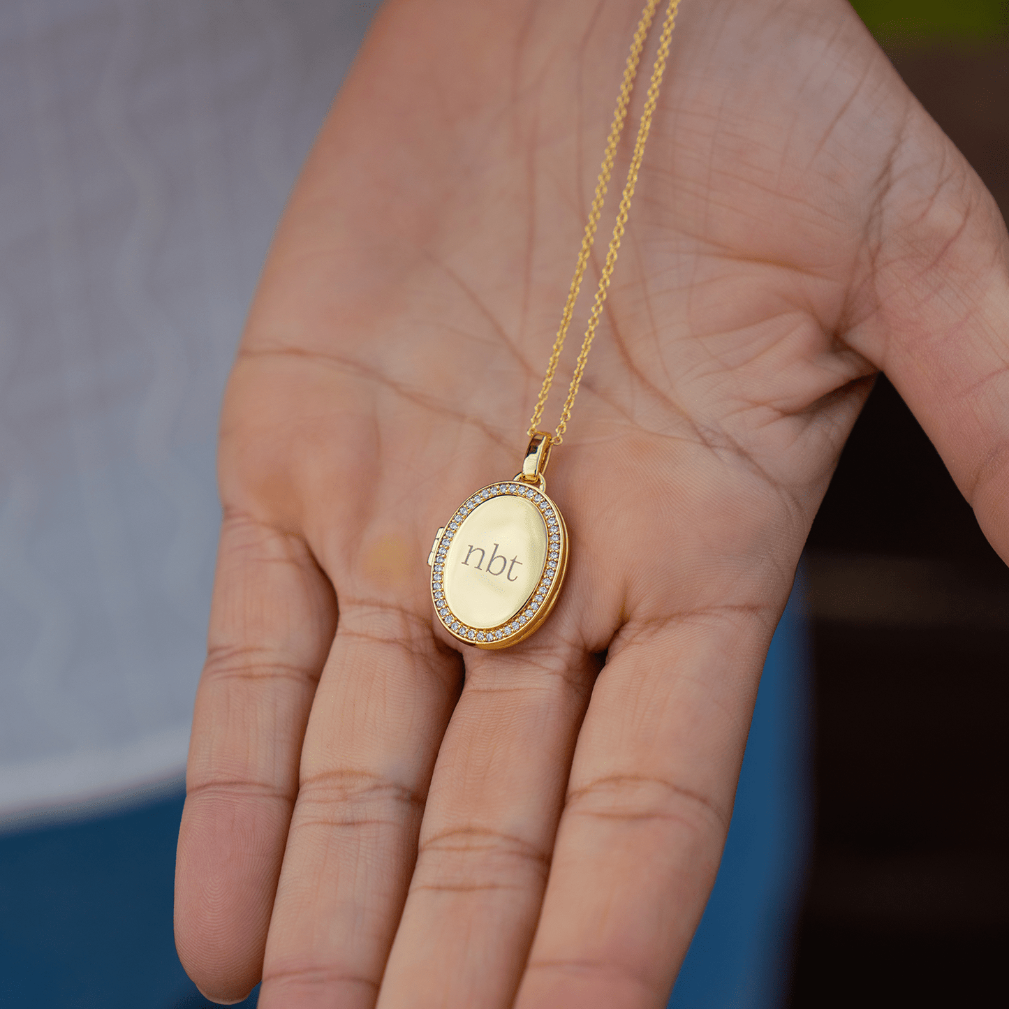 Personalised Oval Locket Necklace