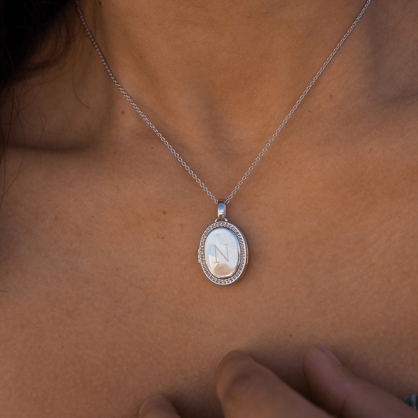 Personalised Oval Locket Necklace