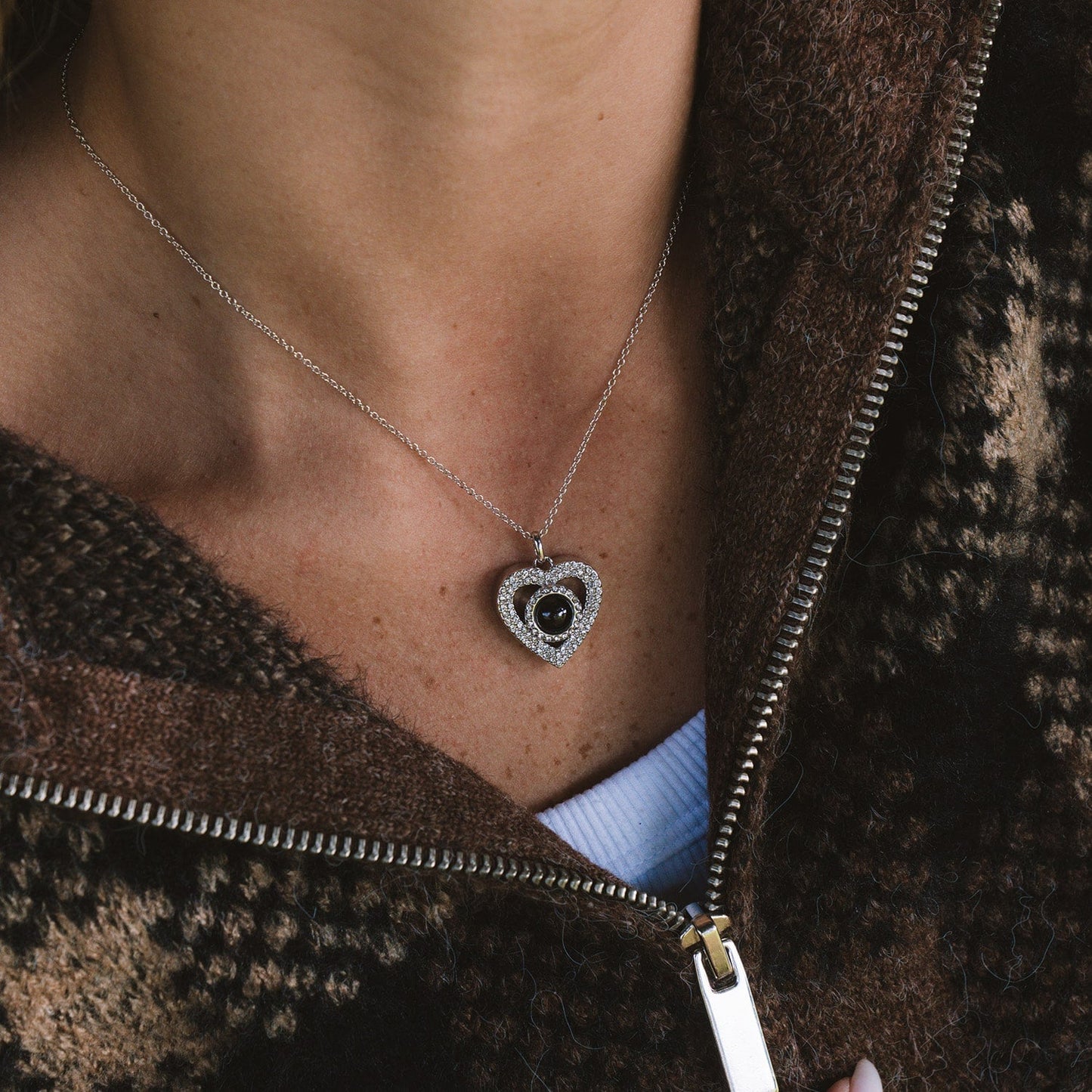 Personalised Pavé Heart Necklace