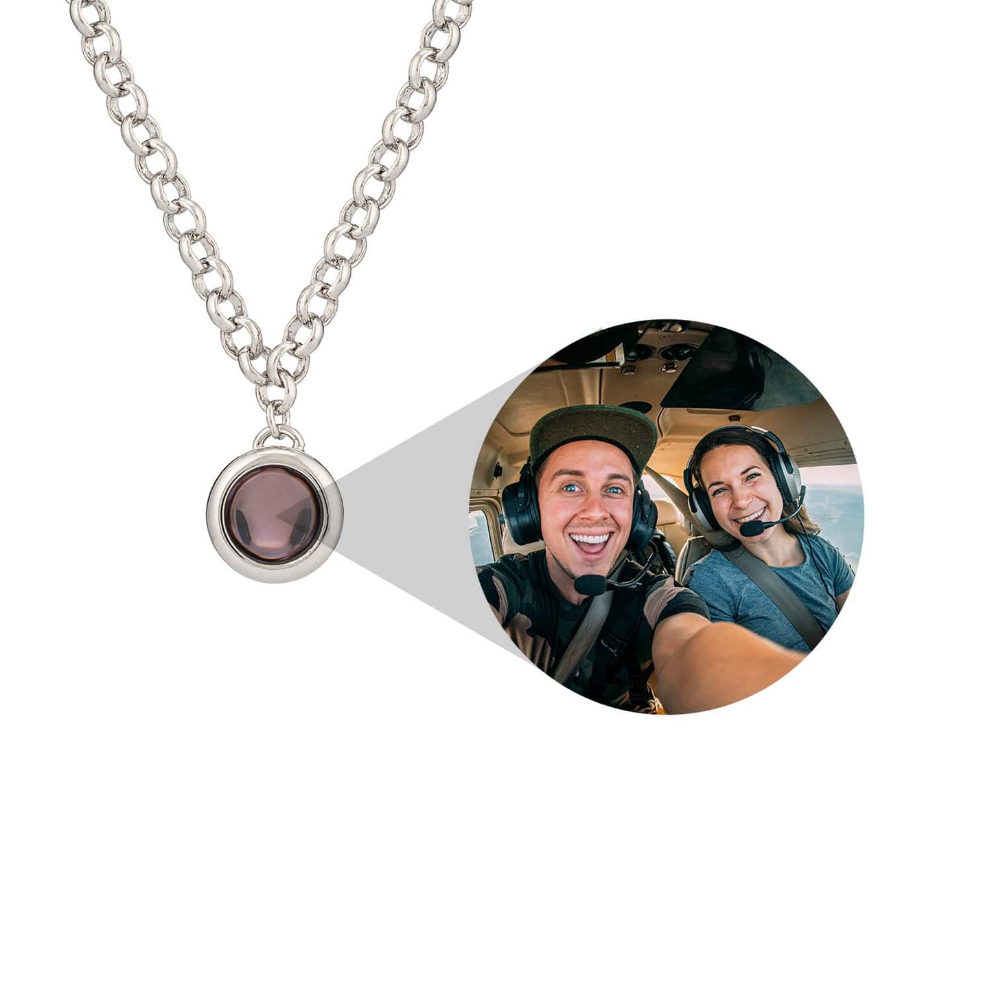 Personalised Rolo Chain Photo Necklace