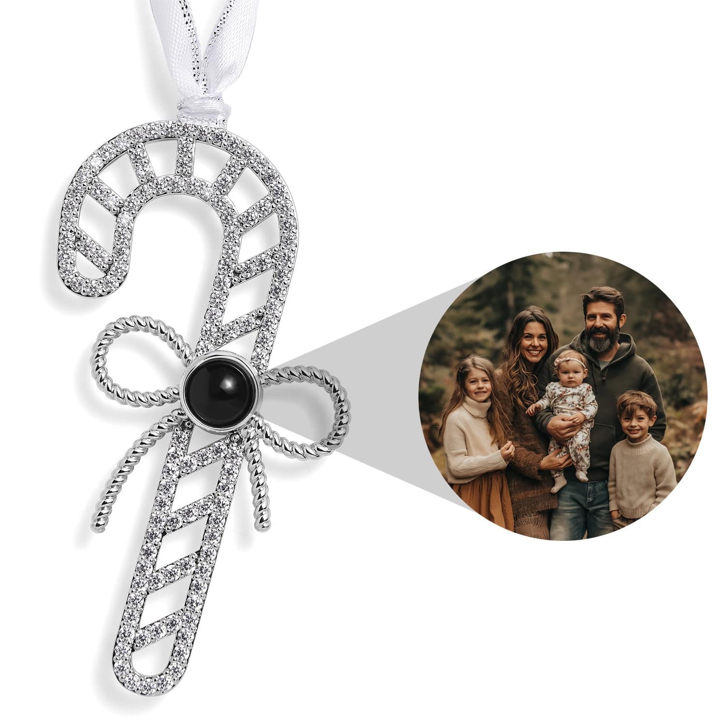 Personalised Candy Cane Photo Ornament