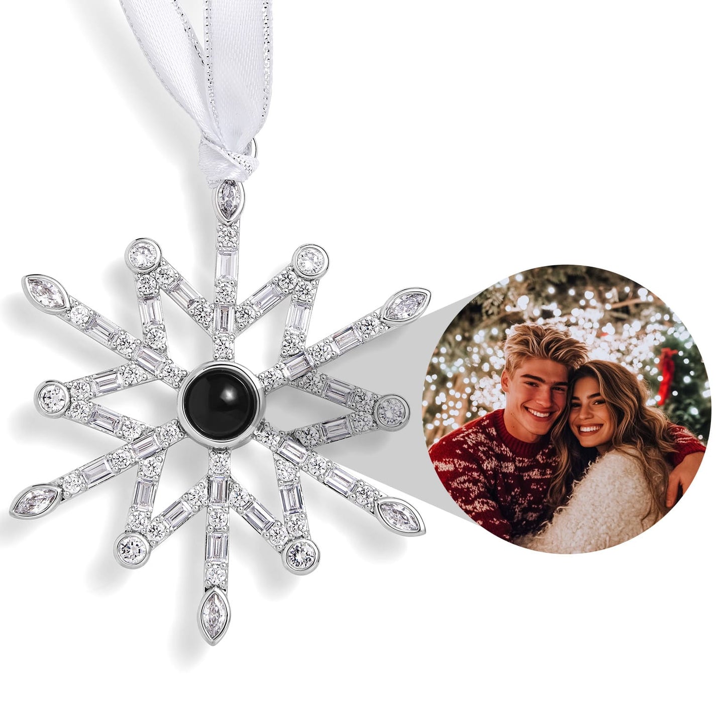 Personalised Nordic Snowflake Photo Ornament