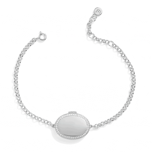 Personalised Oval Locket Bracelet