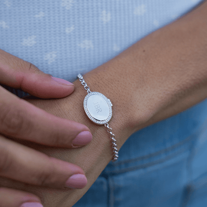 Personalised Oval Locket Bracelet