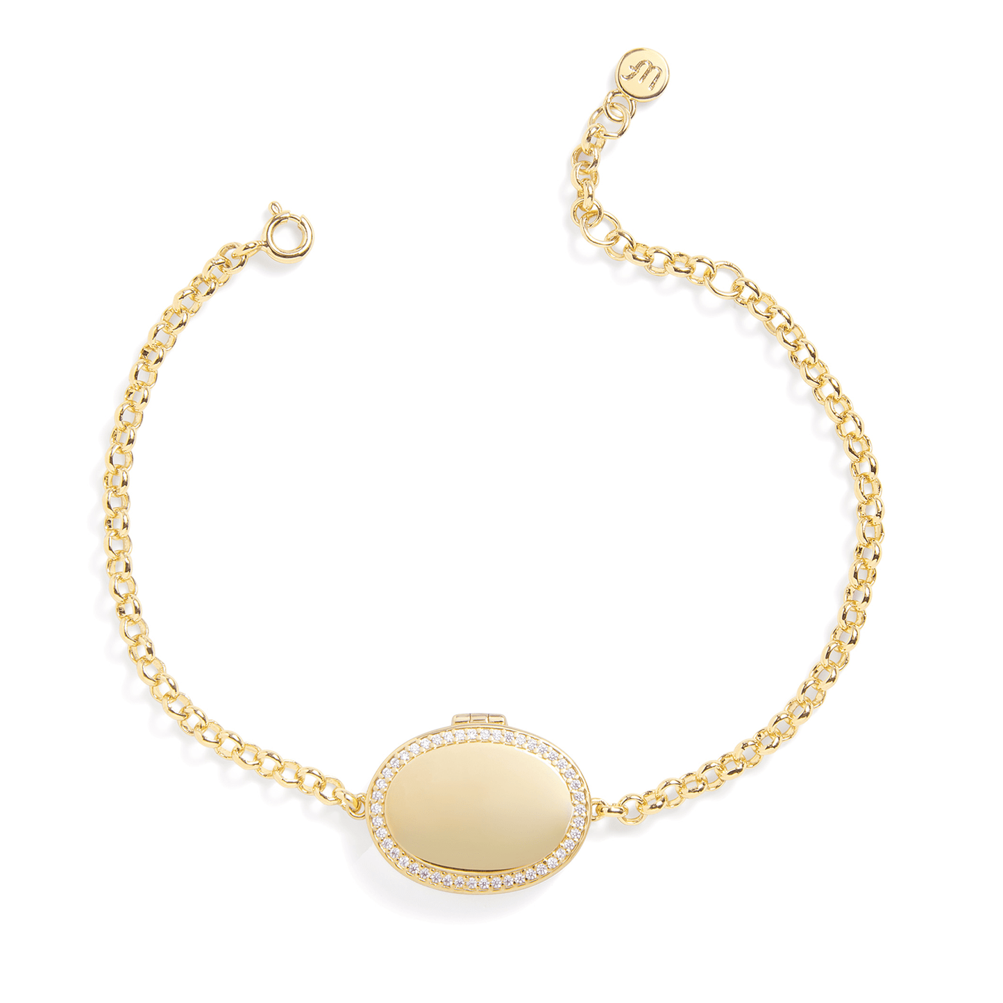 Personalised Oval Locket Bracelet