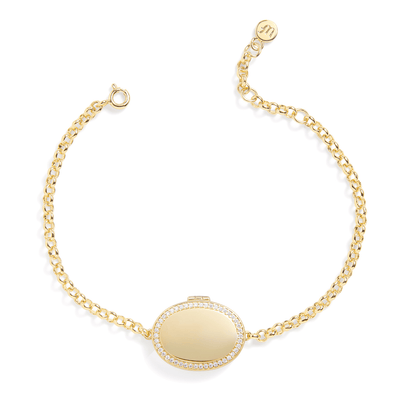 Personalised Oval Locket Bracelet