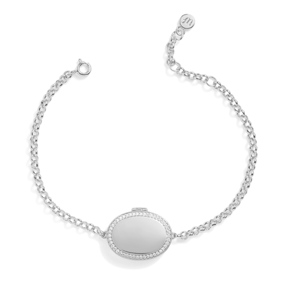 Personalised Oval Locket Bracelet