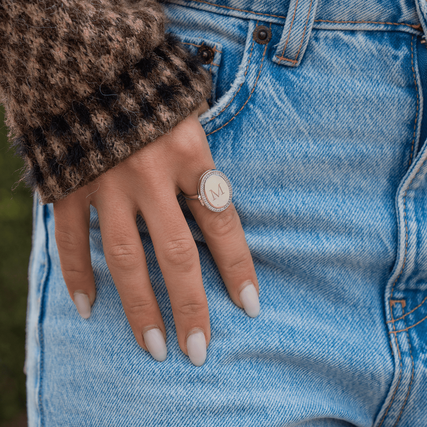 Personalised Oval Locket Ring