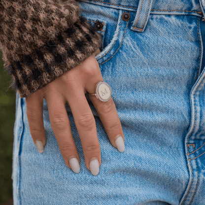 Personalised Oval Locket Ring