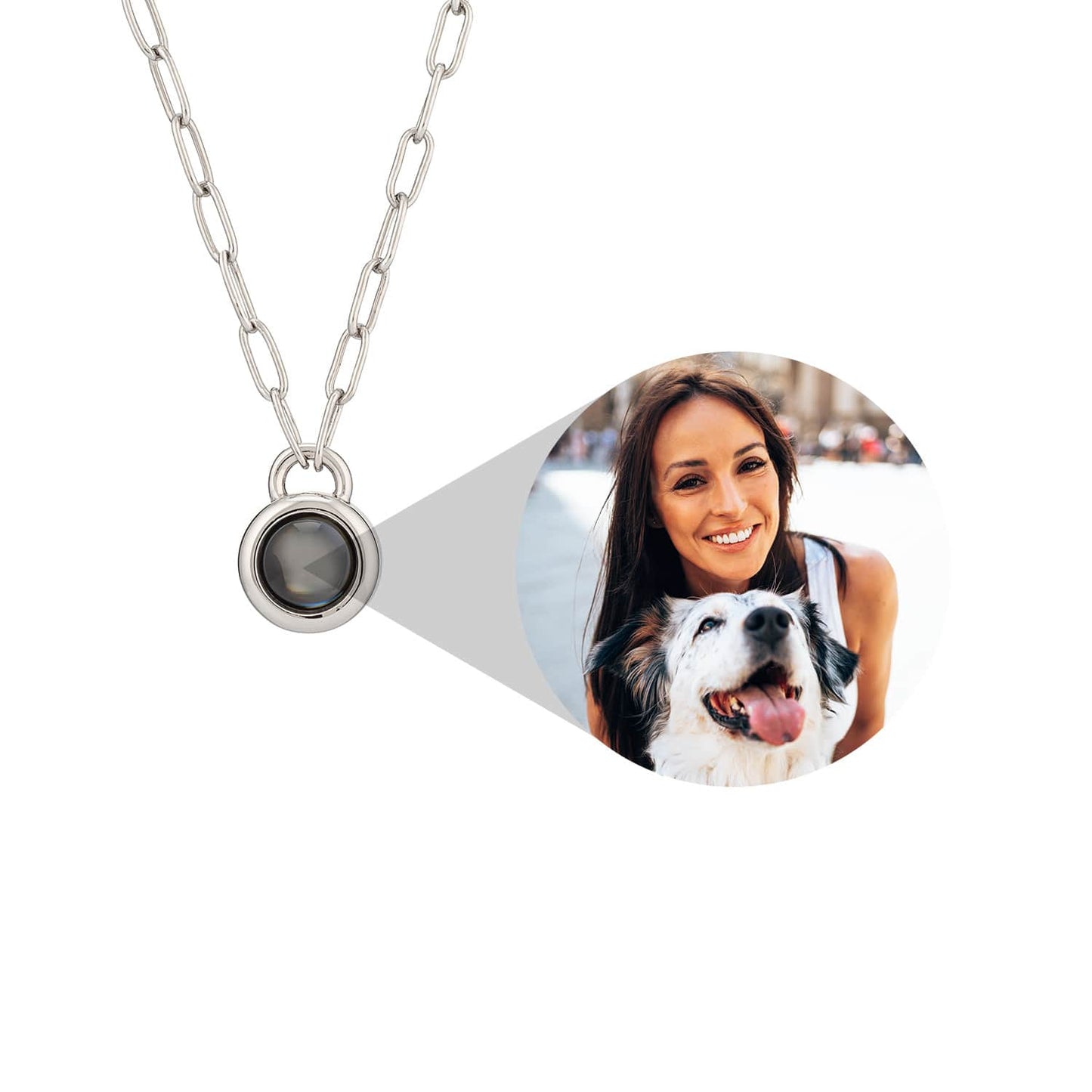 Personalised Paper Clip Chain Photo Necklace